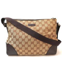✨美品✨GUCCI GG ショルダーバッグ ブラウン キャンバス レザー ロゴ