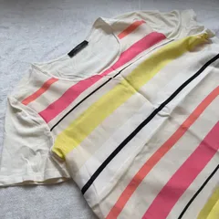 中古　マックスマーラ　Max Mara　Weekend LINE　ボーダーカットソー　マルチカラーボーダー　Lサイズ　きれいめのサムネイル