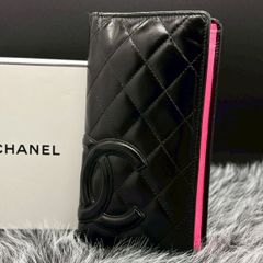 人気 シャネル CHANEL 財布 カンボンライン 黒 ピンク ココマーク