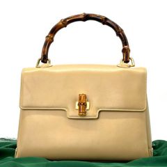 希少GUCCIバンブーターンロックハンドバッグ90'sヴィンテージオールド