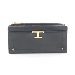 トッズ TOD'S ラウンド財布 T Timeless ブラック レザー Tタイムレス ZIP長財布 レディース Used Aのサムネイル
