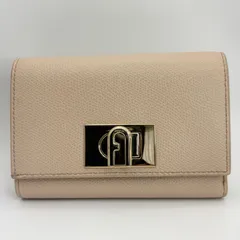 FURLA フルラ 三つ折り財布 ピンクベージュ系 ターンロック レザーのサムネイル