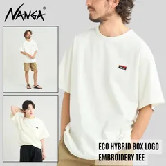 新品 ナンガ エコハイブリッド ボックスロゴ 刺繍 Tシャツ 白 S M L XL 半袖のサムネイル