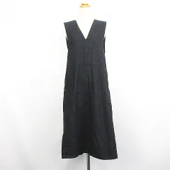 アーバンリサーチ ドアーズ URBAN RESEARCH DOORS デニム ジャンパースカート ワンピース ロング丈 0 ブラック ※EKM