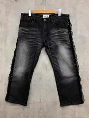 JYUNYA WATANABE COMME des GARCONS ジュンヤワタナベ コムデギャルソン XN-P008 スパンコール レザーパッチポケット デニムパンツ sizeL/黒 ■■◎レディースのサムネイル