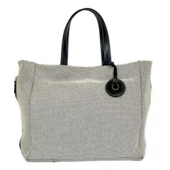 KITAMURA(キタムラ) トートバッグ美品  - ライトグレー×ネイビー レザーのサムネイル