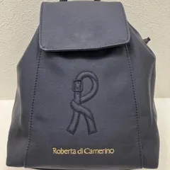 3607　Roberta di Camerino　ロベルタディカメリーノ　リュックサック　バッグパック　ミニリュック　ネイビー　ナイロン　軽量　ロゴのサムネイル