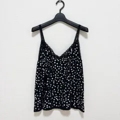 TSUMORI CHISATO ツモリチサト キャミソール  水玉 ドット リボン レース 黒 ブラック レディース サイズ2 M相当 日本製 ウィッシュコア コケットのサムネイル