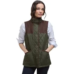 バブアー レディース トップス ベスト キルティング ジレ Barbour Keeper Wear Quilted Gilet Womens OliveAncient Tartan オリーブのサムネイル
