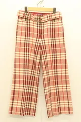 【中古】 BURBERRY BLUE LABEL レディースパンツ 36 チェック ワイドパンツ BURBERRY BLUE LABEL 36 赤 レッド チェック