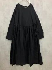 Mycloset マイクローゼット リネン混 ロング ワンピース sizeF/ブラック ■◇ レディース