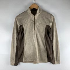 ペリーエリス ハーフジップ テック スウェット ナイロン切替 グレー L 