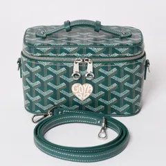 新品未使用 GOYARD ゴヤール ミューズ ヴァニティケース ミニ ナノ バニティバッグ グリーン マカージュ 2way ゴヤールディンキャンバス カーフスキン 中古 4a002609のサムネイル
