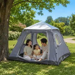 【完全遮光×40秒設营】 ワンタッチテント 4人用 210-230cm ドーム型 【UVカット/高耐水】 軽量 簡易 フィルム テント ファミリー キャンプ 公園 運動会 コンパクトのサムネイル