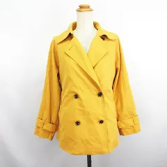 メルローズ MELROSE CLAIRE トレンチコート アウター 長袖 ショート丈 中綿ライナー付き 3 マスタード ※EKMのサムネイル