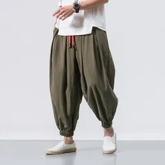 ワイドパンツ サルエルパンツ メンズ リネンパンツ イージーパンツ  ハーレムパンツ ガウチョパンツ 薄手 カジュアル 大きいサ#ckdji