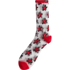 バンズ メンズ アンダーウェア 靴下 シアー Vans Hazy Sheer Crew Sock Mens Racing Red レッドのサムネイル
