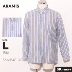 美品 ARAMIS トップス シャツ　長袖　ストライプ柄　胸ポケット付き　麻混　日本製のサムネイル