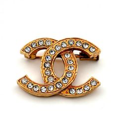 CHANELシャネル ラインストーンブローチ ココマーク ゴールド - メルカリ