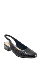 トロッターズ レディース シューズ ヒール Trotters Dea Woven Slingback Pump Navy ネイビー