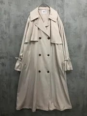 one after another NICE CLAUP ワンアフターアナザー ナイスクラップ 袖リボン付き トレンチ コート ベージュ ■◇ レディースのサムネイル