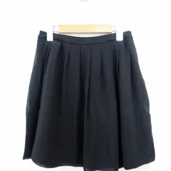 アナトリエ ANATELIER スカート ボトムス フレア 無地 シンプル ひざ丈 36 ブラック 黒 /MT1