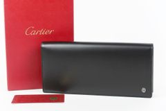 T05/095 Cartier カルティエ二つ折り長財布カードケースロゴブラック