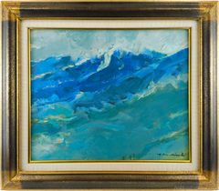 絵画　斎藤良夫　油彩 絵画 斎藤良夫 油彩 海 - メルカリ