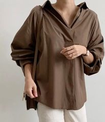 ✨美品✨Dou Dou ドゥドゥ リネンドロストフレンチシャツブラウス
