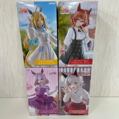 ウマ娘 プリティーダービー　４点セット　Trio-Try-iT Figure　カレンチャン　アストンマーチャン　ナリタトップロード　ネオユニヴァース　プライズ　フィギュア　フリュー（ME27-4422)