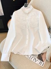 494h*美品 ダブルスタンダード ソブ オーガンジーフラワーシャツ