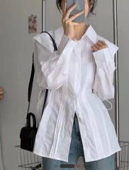 美品　provoke 配色ビックシャツ　ホワイト　オーバーサイズ 美品 provoke 配色ビックシャツ ホワイト オーバーサイズ - メルカリ