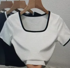 (海外配送) クロップド半袖Tシャツ