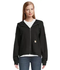 カーハート レディース アウター パーカー・スウェット シャツ CarharttENCEL Fiber Series Loose Fit FullZip Sweatshirt Black ブラック