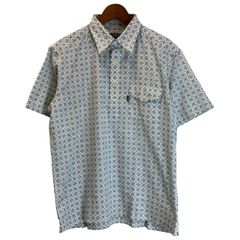 大きい GALFY メッシュ 半袖 シャツ ジャケット ストライプ ブルー 