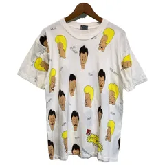 【中古】　STANLEY DESANTIS　Tシャツ　90s vintage　90年代　OLD　(C)1993　半袖　カットソー　トップス　クルーネック　総柄　MTV　キャラクター　プリント　USA製　古着　/7309のサムネイル