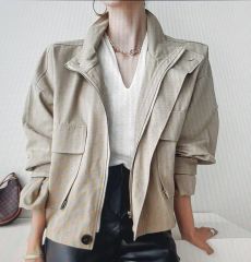 Max Mara リネン54% ベルト付 サファリジャケット 38 M 春夏秋 - メルカリ
