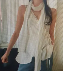 (海外配送) 紐 ラブ スタイル ブラウス 2COLOR