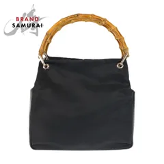 美品 GUCCI グッチ バンブー ブラック 黒 ナイロン/レザー/バンブー 000 2014 0580 トートバッグ ハンドバッグ  レディース 600963【中古】