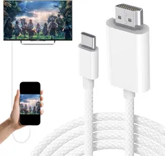 Type-C to HDMI 変換ケーブル 【4K対応・高速伝送】 1.8M USB Type-C 変換アダプター ナイロン編み スマホ・タブレット・PC 映像出力 ミラーリング モニター延長 iPhone 15/16/17