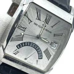 動作未確認　ザ・クロックハウス　THE CLOCK HOUSE　CH019M　クォーツ腕時計　シルバー文字盤　メンズ　スクエアのサムネイル