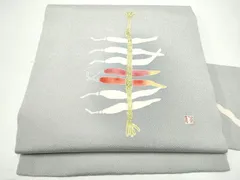 平和屋着物●人間国宝・羽田登喜男　九寸名古屋帯　成物　鬼しぼ縮緬　正絹　逸品　CABG6393hyのサムネイル