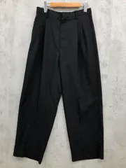 NANOuniverse ナノユニバース 668-4127236 リネンライク アセテートブレンドサージワイド パンツ sizeM/黒 ■◆◎メンズ