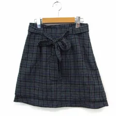 プロポーション ボディドレッシング PROPORTION BODY DRESSING スカート 台形 ミニ チェック リボン紐 サイドジップ 2 グレー /ST7