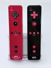 【カスタム品】Wii リモコン＆リモコンプラス 純正  赤・黒セット メンテナンス品★アカ クロ