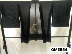 【羽織】夏用羽織　紗絽　正絹　紋付　一つ紋　紅葉　着物　和装　OME554