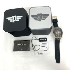 新品POLICEポリス LANSHU 腕時計グリーン レザーベルト クォーツ 