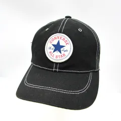 CONVERSE ALL STAR コンバース ロゴ ワッペン キャップ 帽子 黒 ブラック ホワイトステッチ サイズ57-59㎝