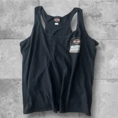 ハーレーダビッドソン 両面プリント タンクトップ 黒 2XL ミルウォーキー ルーズフィット レイヤード アメカジ バイク 乗り バイカー 古着女子 古着男子 ノースリーブ 古着 ストリート Y2K グランジのサムネイル