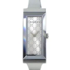 グッチ GUCCI 腕時計 レクタングル 127.5 GG柄 サンレイ シルバー文字盤 SS クオーツアナログ 【中古】のサムネイル